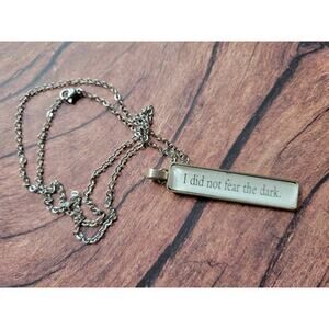I Did Not Fear the Dark necklace made with King of Battle and Blood book pages